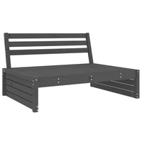 Set Salotto da Giardino 2 pz Grigio in Legno Massello di Pino 3186622
