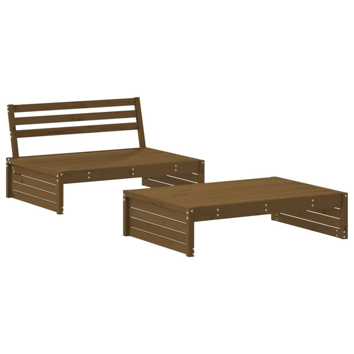 Set Salotto da Giardino 2 pz Miele in Legno Massello di Pinocod mxl 94017