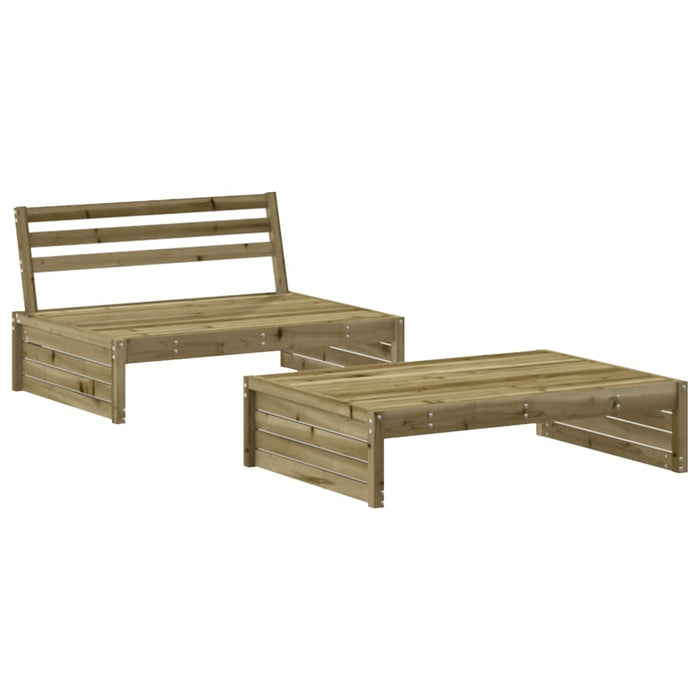 Set Salotto da Giardino 2 pz in Legno Impregnato di Pino 3186626