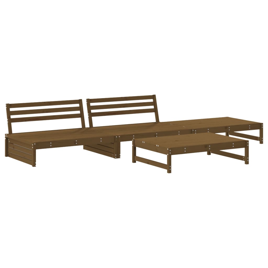 Set Salotto da Giardino 4 pz ambra in Legno Massello di Pino 3186630
