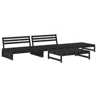 Set Salotto da Giardino 4 pz Nero in Legno Massello di Pino 3186631