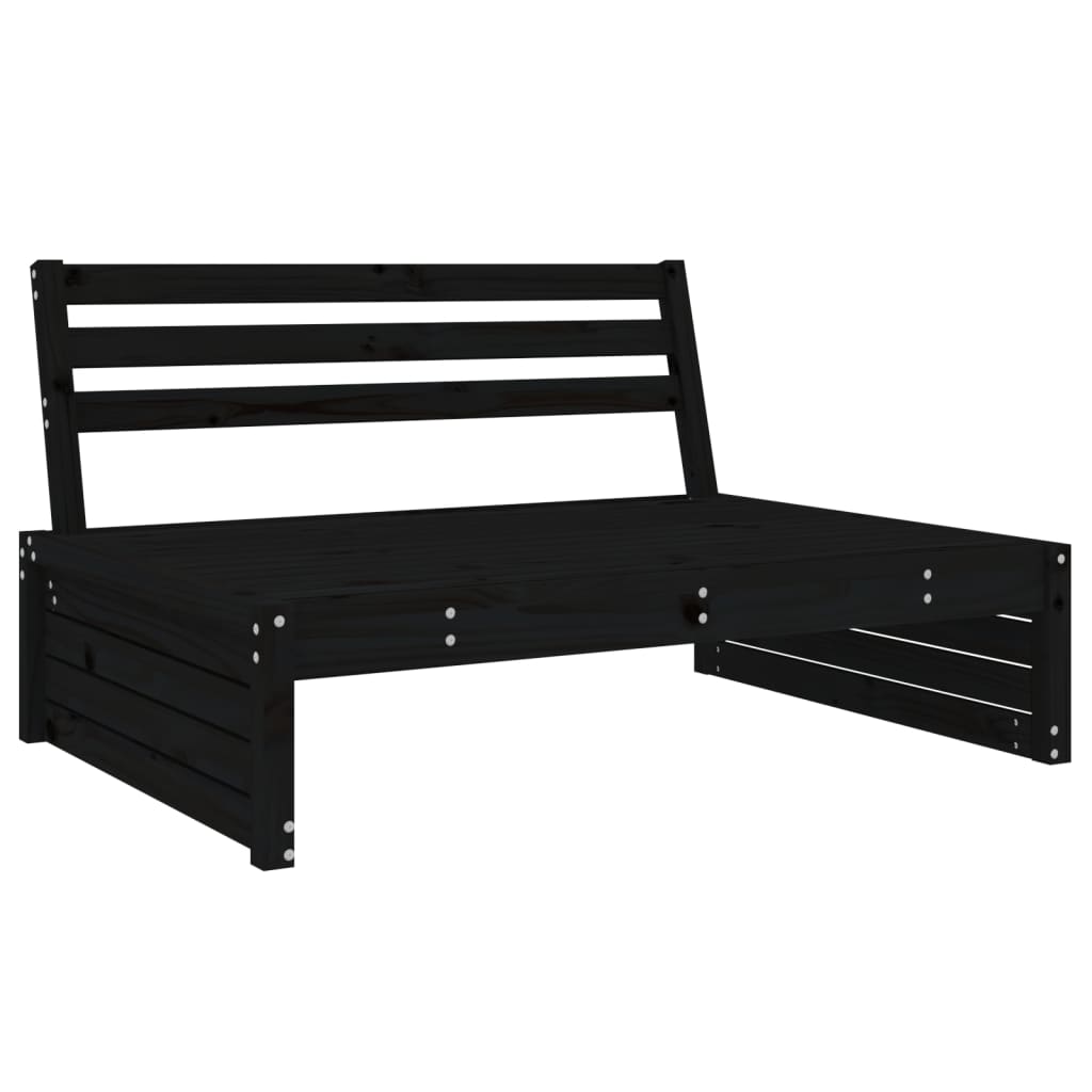 Set Salotto da Giardino 4 pz Nero in Legno Massello di Pino 3186631