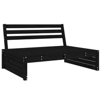 Set Salotto da Giardino 4 pz Nero in Legno Massello di Pino 3186631