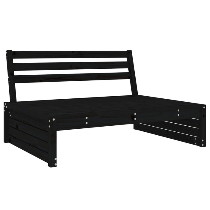 Set Salotto da Giardino 4 pz Nero in Legno Massello di Pino 3186631