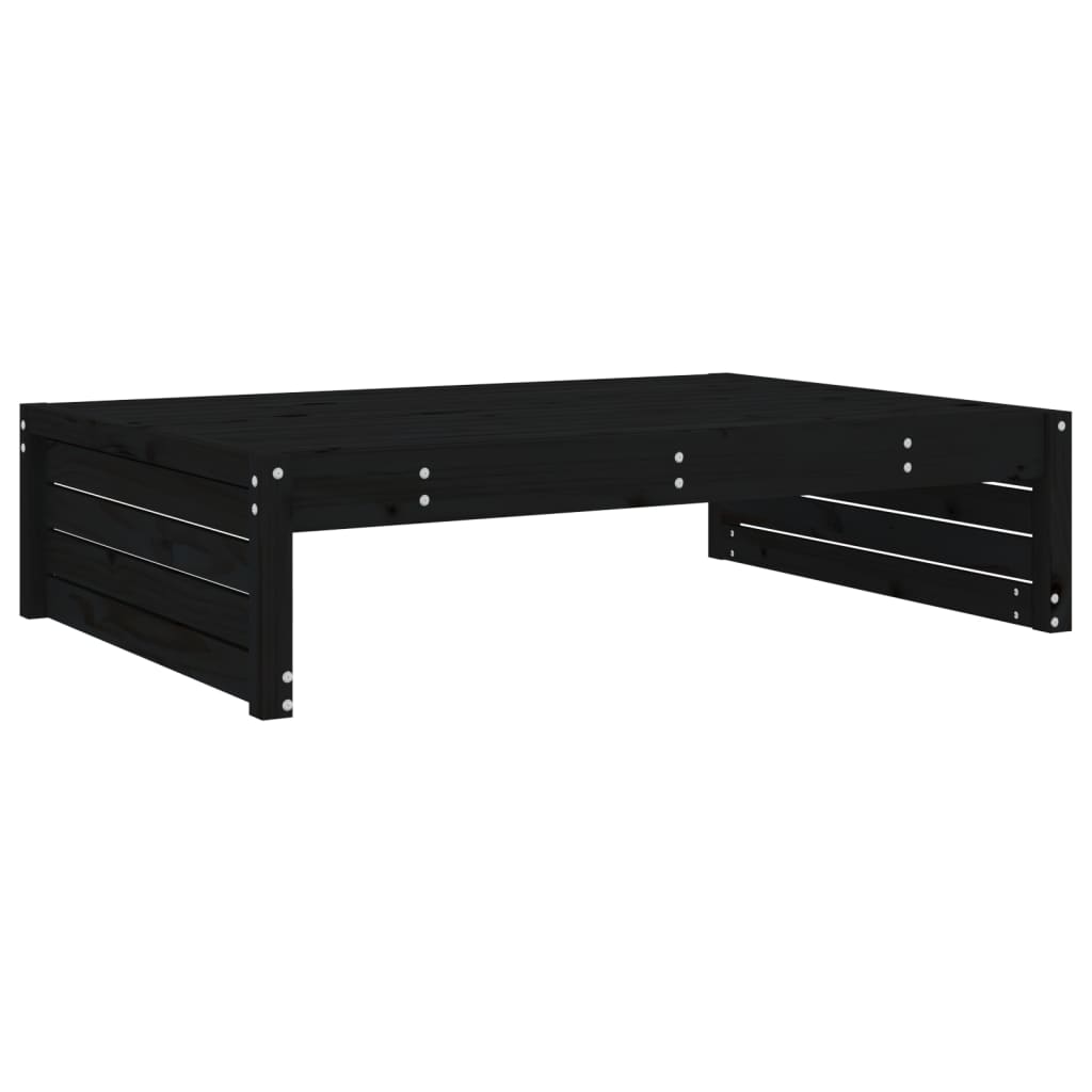 Set Salotto da Giardino 4 pz Nero in Legno Massello di Pino 3186631