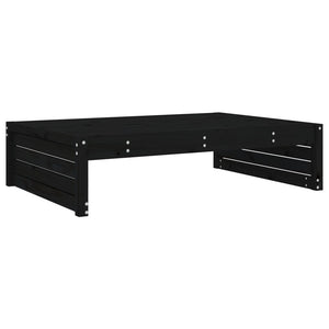 Set Salotto da Giardino 4 pz Nero in Legno Massello di Pino 3186631