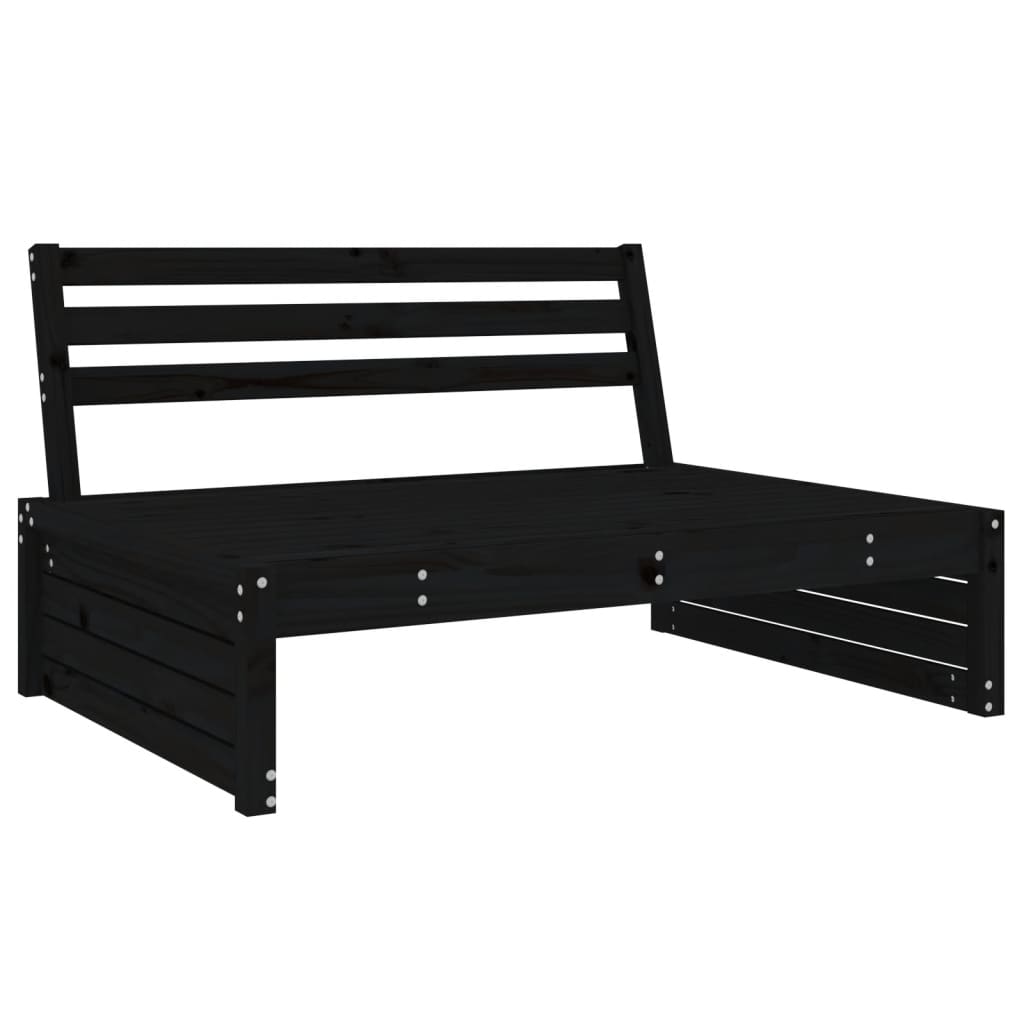 Set Salotto da Giardino 5 pz Nero in Legno Massello di Pino 3186638