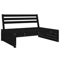 Set Salotto da Giardino 5 pz Nero in Legno Massello di Pino 3186638