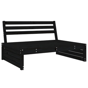 Set Salotto da Giardino 5 pz Nero in Legno Massello di Pino 3186638
