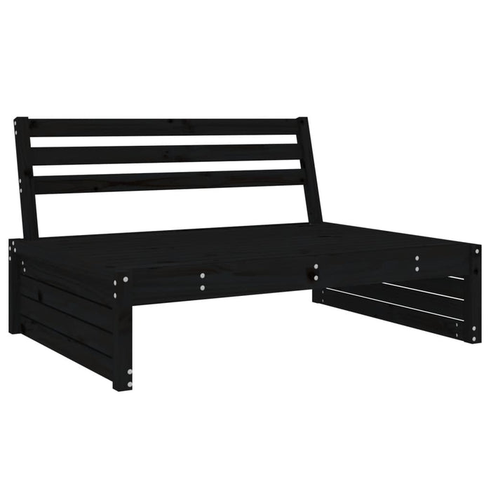 Set Salotto da Giardino 5 pz Nero in Legno Massello di Pino 3186638