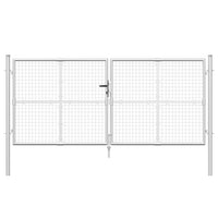 Cancello da giardino in rete argento 300x125 cm in acciaio zincato 154531