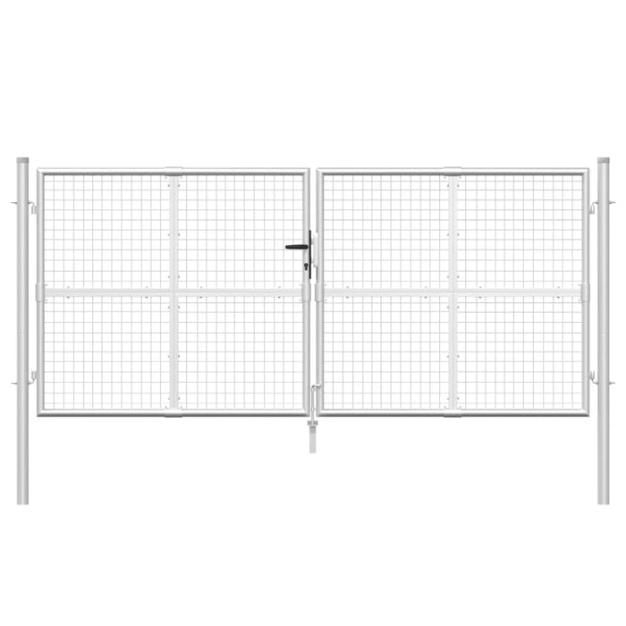 Cancello da giardino in rete argento 300x125 cm in acciaio zincato 154531