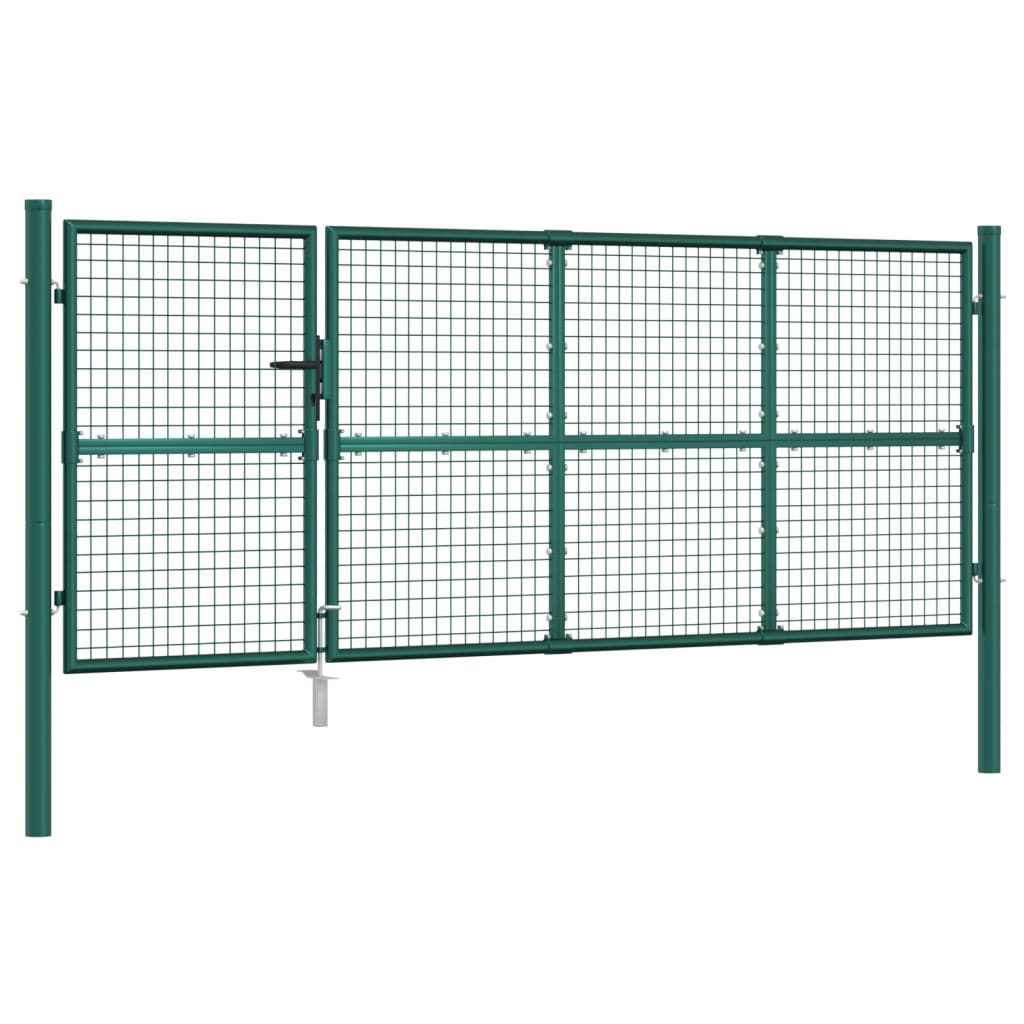 Cancello da Giardino in Rete Verde 350x175 cm Acciaio Zincato 154534
