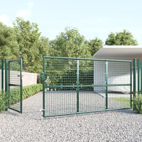 Cancello da Giardino in Rete Verde 350x175 cm Acciaio Zincato 154534