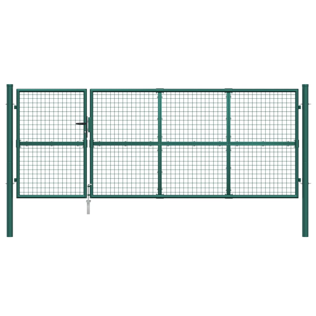 Cancello da Giardino in Rete Verde 350x175 cm Acciaio Zincato 154534