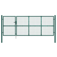 Cancello da Giardino in Rete Verde 350x175 cm Acciaio Zincato 154534