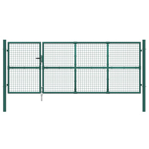 Cancello da Giardino in Rete Verde 350x175 cm Acciaio Zincato 154534