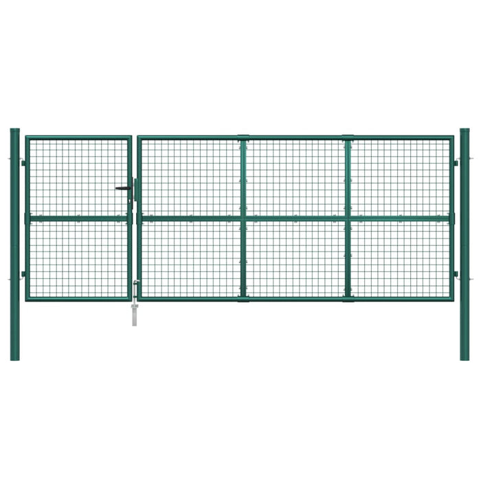Cancello da Giardino in Rete Verde 350x175 cm Acciaio Zincato 154534
