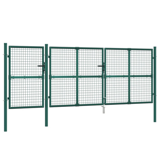 Cancello da Giardino in Rete Verde 400x175 cm Acciaio Zincato
