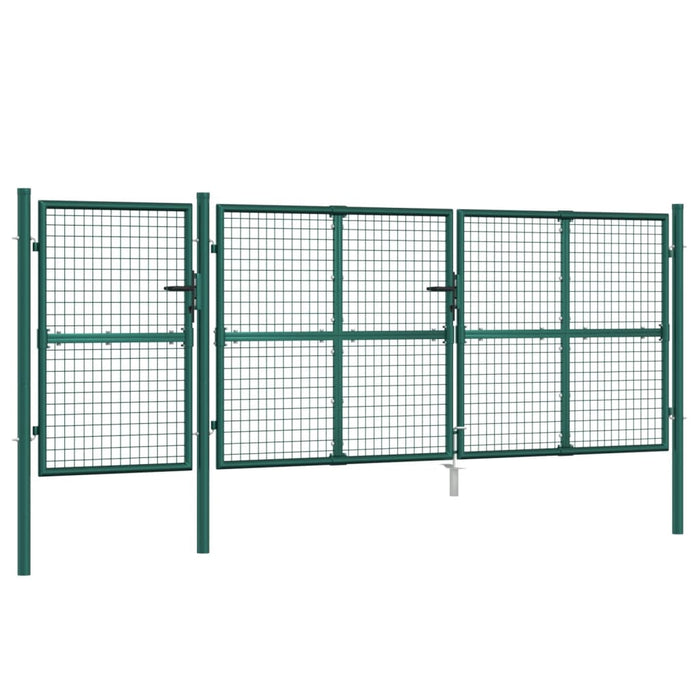 Cancello da Giardino in Rete Verde 400x175 cm Acciaio Zincato