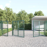 Cancello da Giardino in Rete Verde 400x175 cm Acciaio Zincato