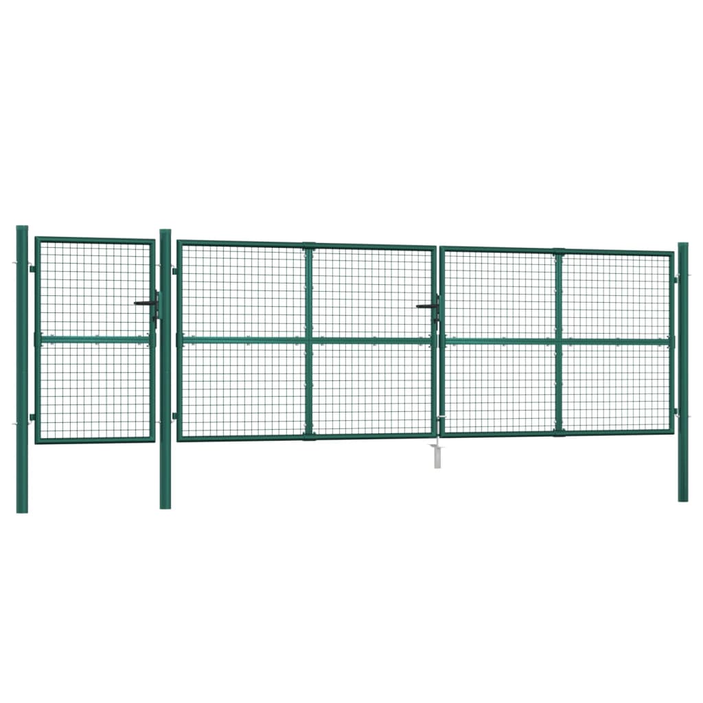 Cancello da Giardino in Rete Verde 500x175 cm Acciaio Zincato 154540