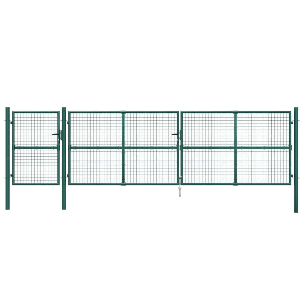 Cancello da Giardino in Rete Verde 500x175 cm Acciaio Zincato 154540