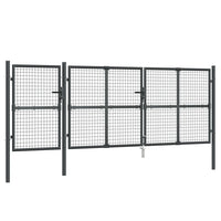 Cancello da Giardino Rete Antracite 400x175 cm Acciaio Zincato