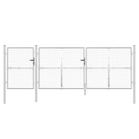 Cancello da Giardino in Rete Argento 400x175 cm Acciaio Zincato 154555