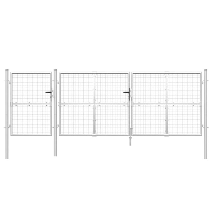 Cancello da Giardino in Rete Argento 400x175 cm Acciaio Zincato 154555