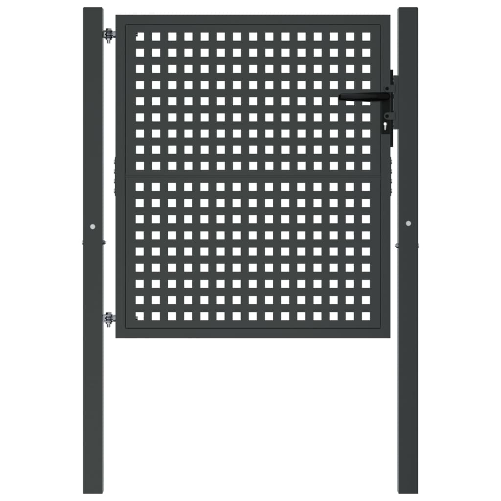 Cancello da giardino antracite 105x100 cm in acciaio 154560