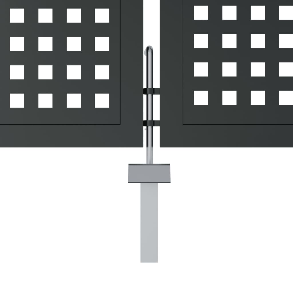 Cancello Giardino Antracite 400x125 cm in Acciaio 154573