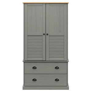 Armadio VIGO 90x55x170 cm in Legno Massello di Pino Grigio 353165