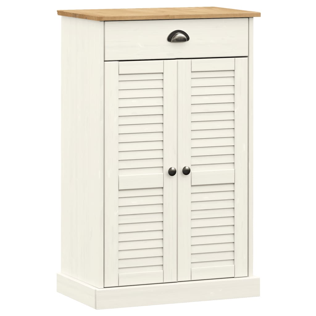 vidaXL Scarpiera VIGO 60x35x96 cm in Legno Massello di Pino Bianco