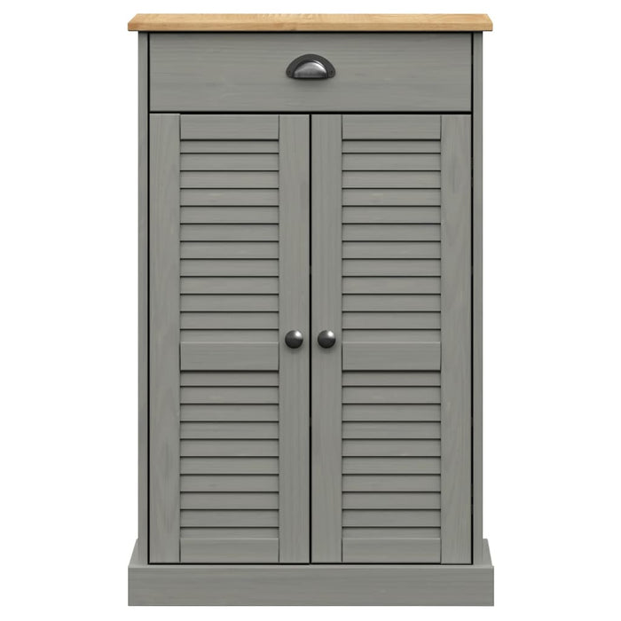 Scarpiera VIGO 60x35x96 cm in Legno Massello di Pino Grigio 353168