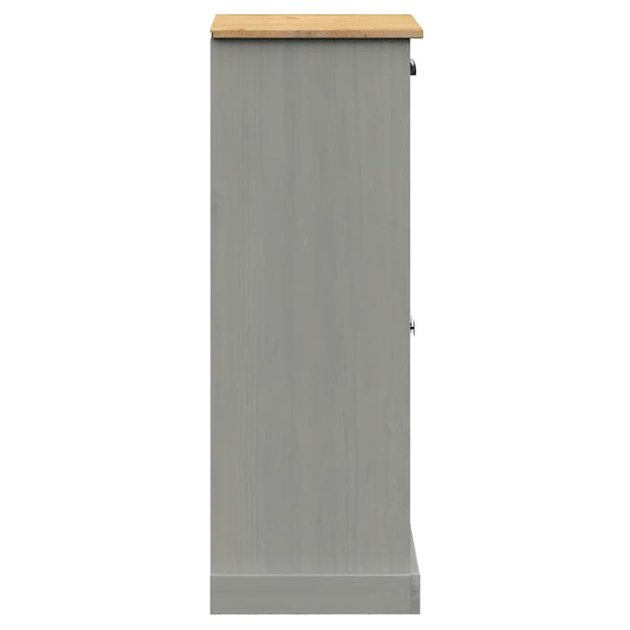 Scarpiera VIGO 60x35x96 cm in Legno Massello di Pino Grigio 353168