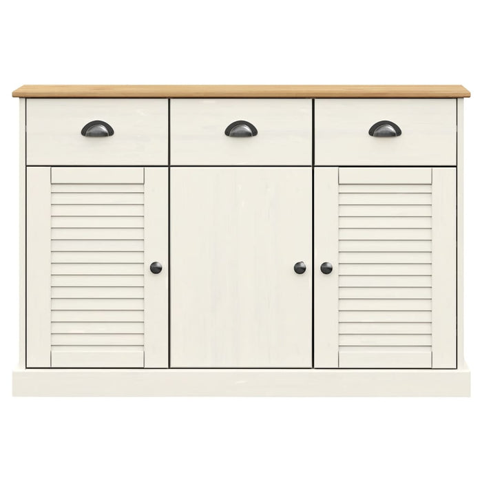 Credenza-Buffet-Armadio da cucina Cassetti VIGO 113x40x75 cm Legno Massello Pino Bianco