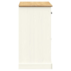 Credenza Cassetti VIGO 113x40x75 cm Legno Massello Pino Bianco 353191