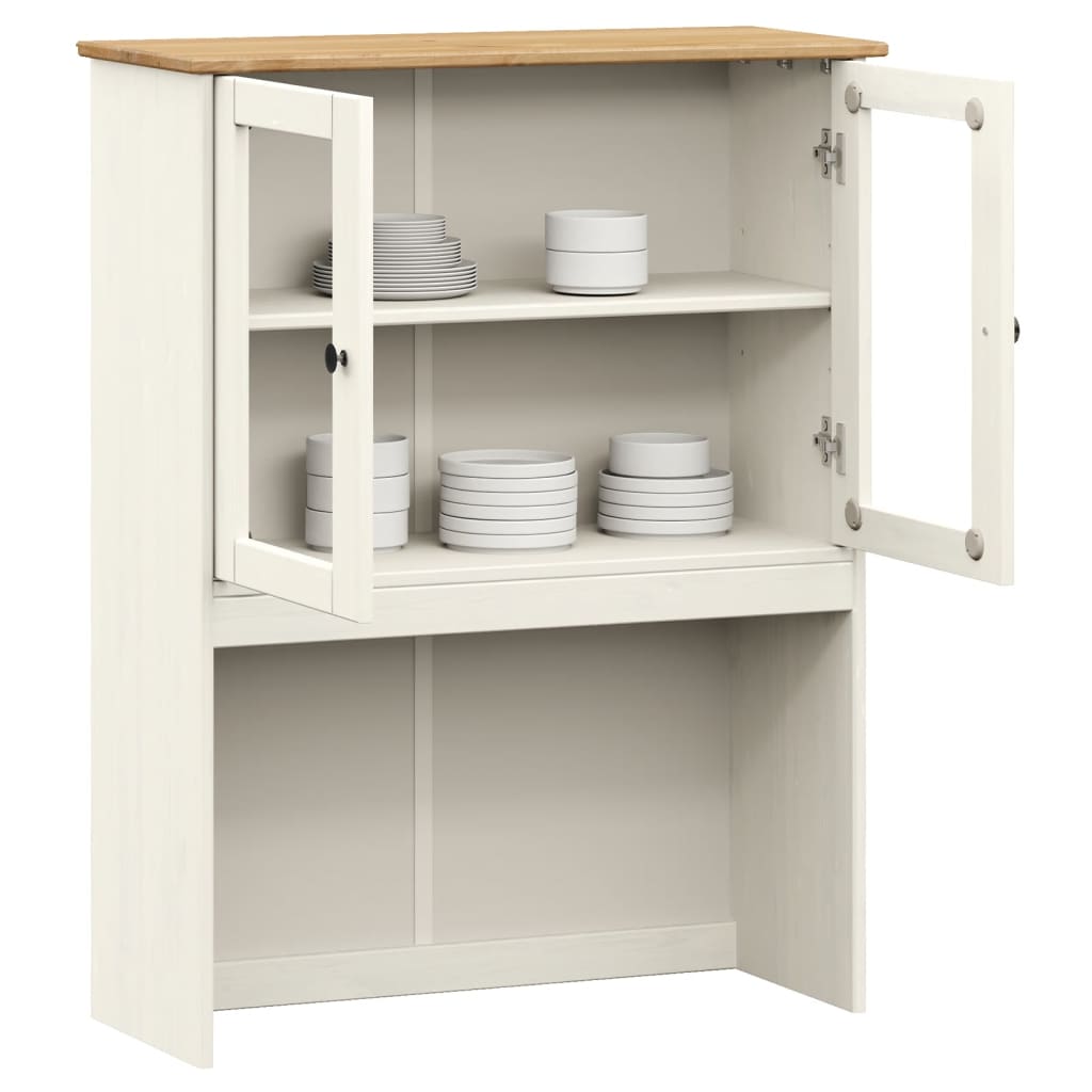 Piano Comò VIGO Bianco 78x30x100 cm in Legno Massello di Pino 353206