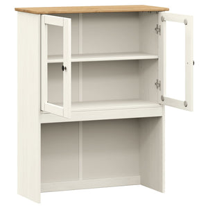 Piano Comò VIGO Bianco 78x30x100 cm in Legno Massello di Pino 353206