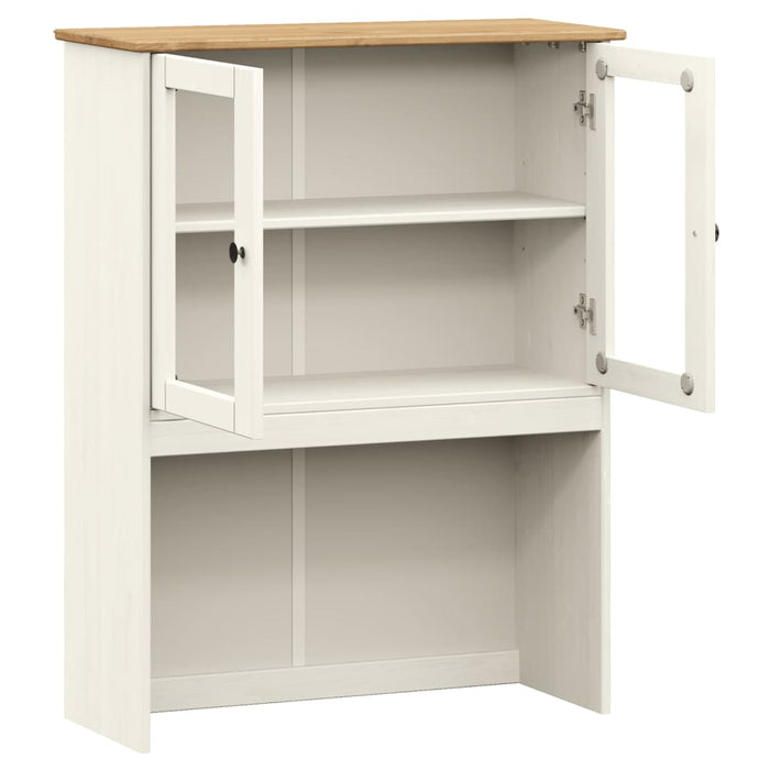 Piano Comò VIGO Bianco 78x30x100 cm in Legno Massello di Pino 353206