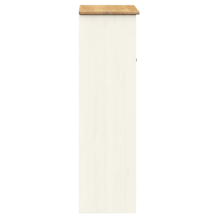 Piano Comò VIGO Bianco 78x30x100 cm in Legno Massello di Pino 353206