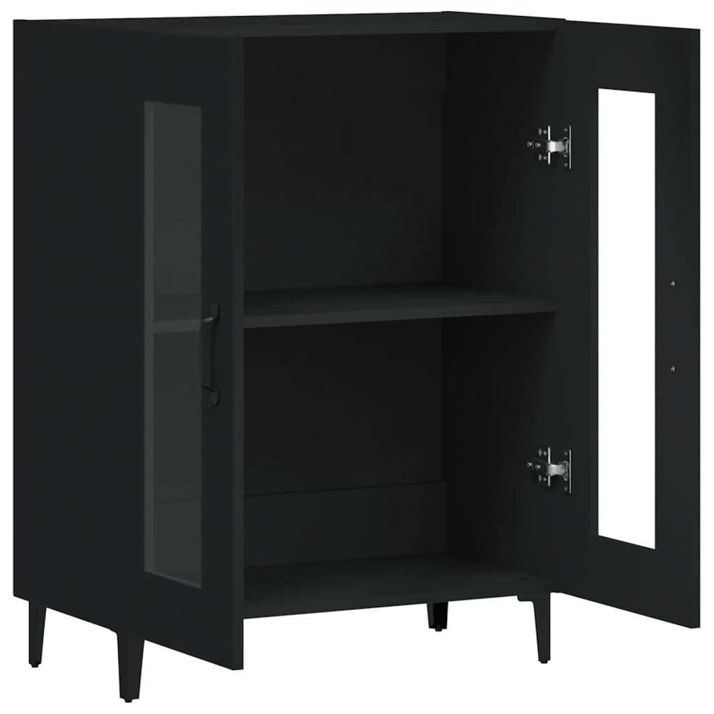 Credenza-Buffet-Armadio da cucina Nera 69,5x34x90 cm in Legno Multistrato 866550