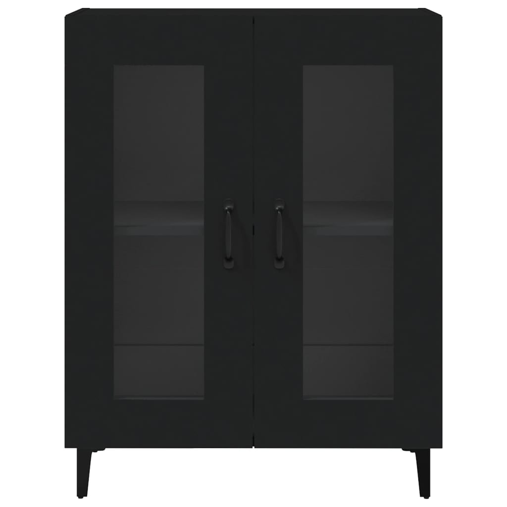 Credenza-Buffet-Armadio da cucina Nera 69,5x34x90 cm in Legno Multistrato 866550