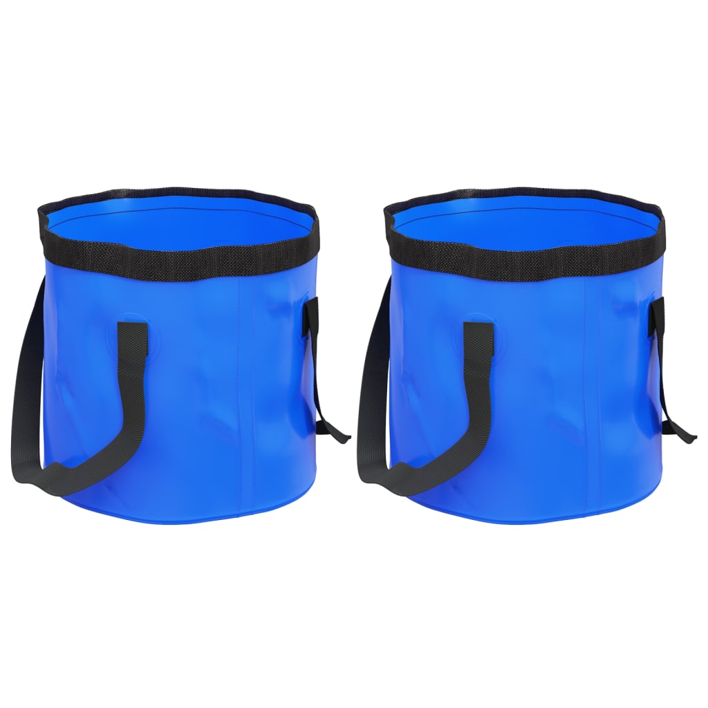 Secchi Pieghevoli 2 pz Blu 30 L in PVCcod mxl 126940
