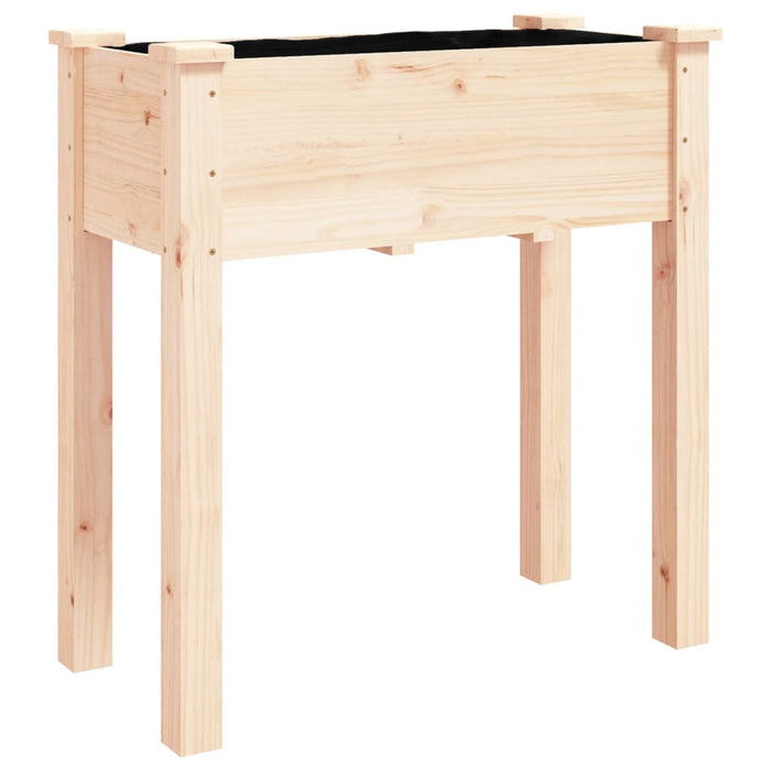 Fioriera con Ruote e Fodera 71x37x80 cm Legno Massello di Abete 3157823