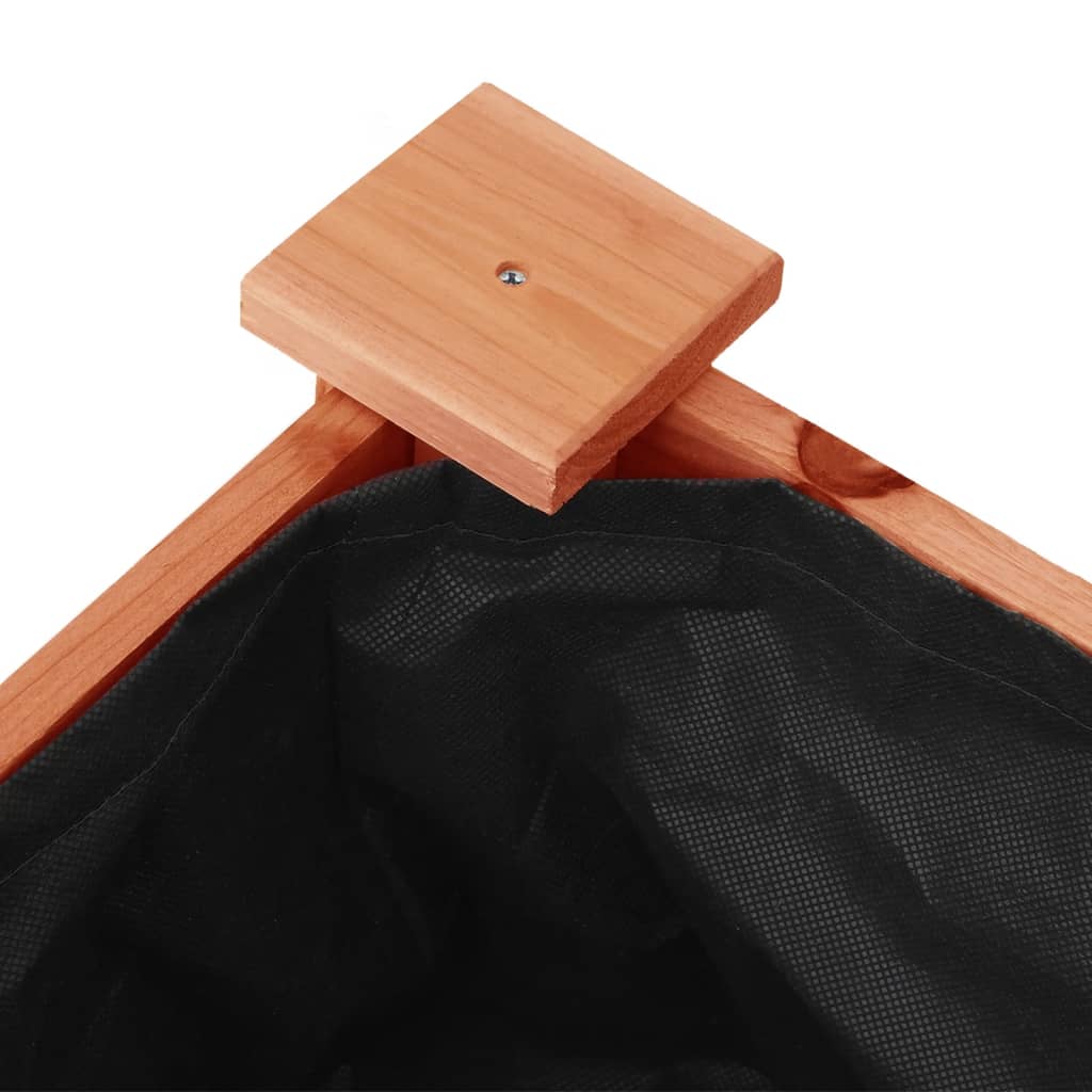 Fioriera Ruote e Fodera Marrone 71x37x80cm Legno Massello Abete