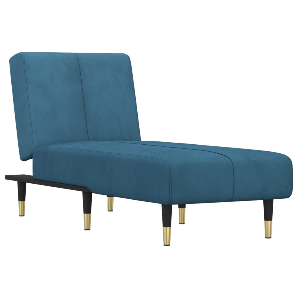Chaise Longue in Velluto Blu 352792