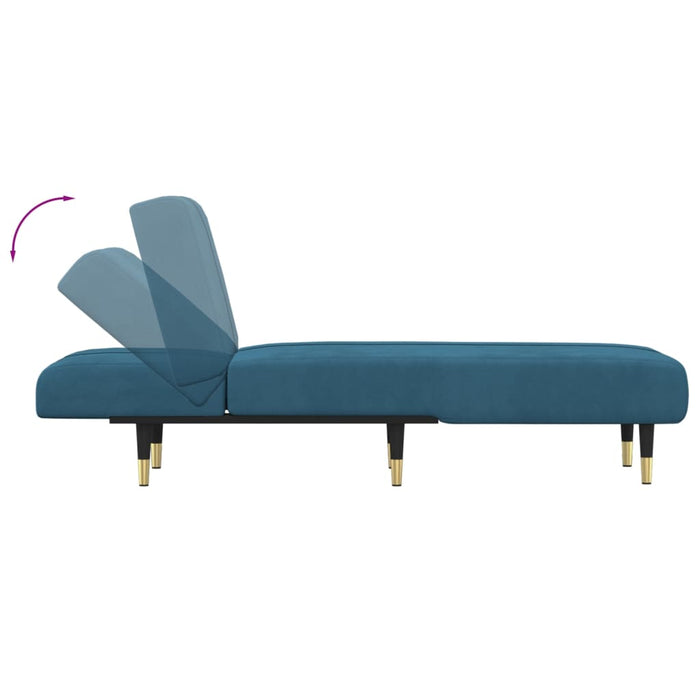 Chaise Longue in Velluto Blu 352792