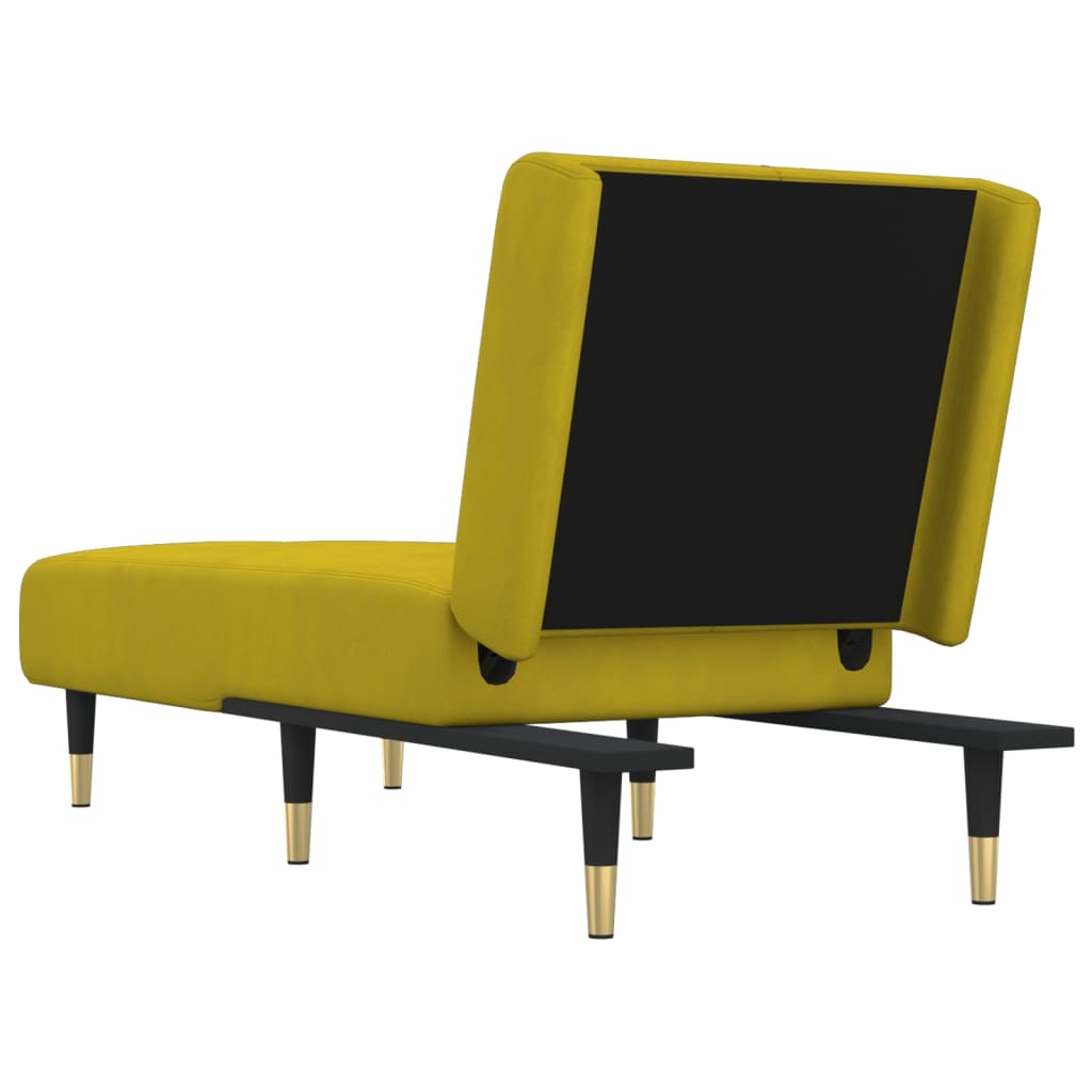 Chaise Longue in Velluto Giallo 352797